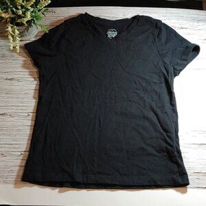 3/$25 FADED Glory Black plain T shirt  short sleeves basics child size 7…